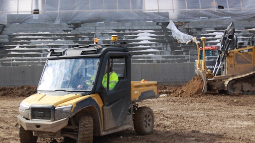 Frattalone is working on a multiyear, multiphase demolition, grading and construction project in Egan, MN, and was selected to test the new Cat CUV82 UTV prototype.