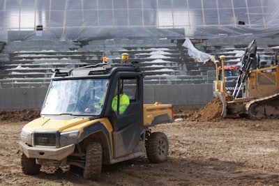 Frattalone is working on a multiyear, multiphase demolition, grading and construction project in Egan, MN, and was selected to test the new Cat CUV82 UTV prototype.