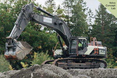 Volvo EX1 dual-powered, cable-connected excavator prototype