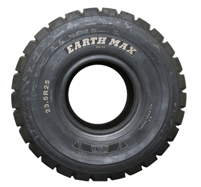 The first Earthmax tire cured