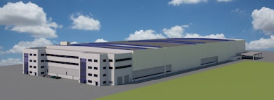 Following completion the new logistics centre for production will have an overall dimension of around 245 x 96 metres and a height of about 22 metres.