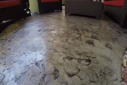 Final results of application of a low solids solvent-based acrylic sealer.