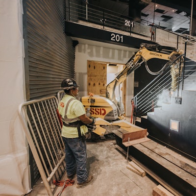 SSD wrapped up its portion of the project after 74 days of work, three days ahead of schedule. In total, the contractor recycled 2,760 tons of concrete from nine arena levels.