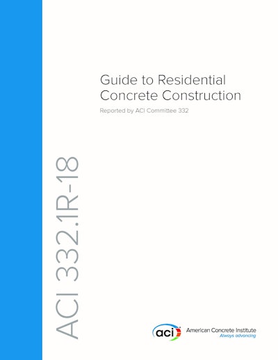 The American Concrete Institute has released the latest technical resource, ACI 332.1R-181 ‘Guide to Residential Cast-in-Place Concrete Construction’.