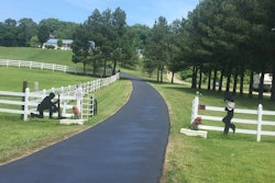 “Especially on a hill you have to make sure not to put down too much material because it will run,” Warren Johnson says. “We like this approach vs squeeging for cutting it in. We get a lot of return work and complements that we didn’t spray the grass or get sealer all over everything.”
