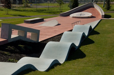 Pictured here is the Lock 8 Skate and BMX Park – Port Colborne, ON, Canada – a 2017 ACI Excellence in Concrete Construction Award winner, Decorative Category.