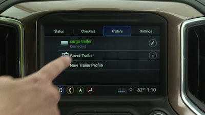 The Advanced Trailering System infotainment app allows customers to store five trailer profiles, including trailer-brake gain, for different trailers.