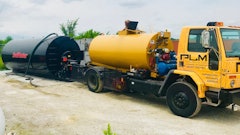 The main factors affecting tank location are ease of delivery of the tank, ease of refill from the supplier, and ease of access for filling your sealer applicator equipment. This location at Parking Lot Maintenance (PLM), Lake St. Louis, MO, succeeds in all aspects.