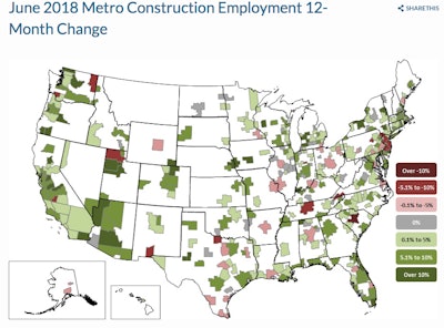 Increases in construction employment over the past year were widespread and strong, according to AGC Chief Economist Ken Simonson.