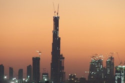 Construction of the Doha Tower in Qatar.