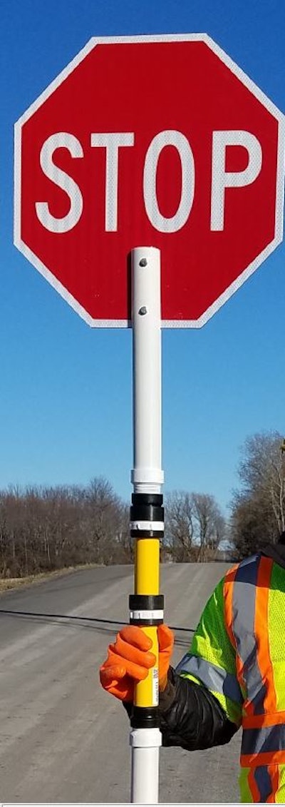 With the flagging baton, radio messages can be placed inside a flagging pole. Not only are flaggers notified of a high-speed vehicle approaching them, iCone has partnered with navigation companies so that the technology is able to communicate directly with the driver to let them know exactly where a worker is located.