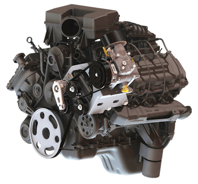 Underhood compressors install under the hood and are belt driven by the vehicle engine. Image source: VMAC