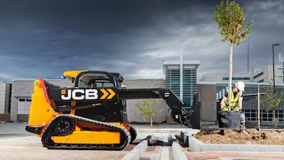 According to JCB, the Teleskid can lift 8% higher and reach 60% further forward than any other skid steer on the market, and is the only skid steer that can dig below grade to a depth of 3 ft.