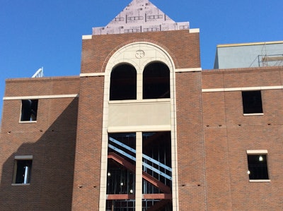 Omega Concrete recently worked with Ellison-Auxier Architects on a 40,000-SF expansion of Westerman Hall at Benedictine College in Atchison, Kan. In keeping with the college’s Catholic identity and existing architectural heritage, the design called for large precast panels incorporating a series of arches within arches, along with multi-directional bands and a cross insignia.