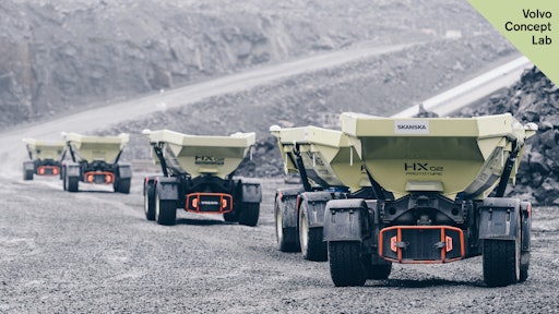 The fleet of HX2 autonomous, battery-electric load carriers.