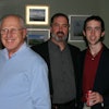 Retiring Dennis Barous, left, is shown with Essex Silver-Line's new president John Goddard and his son.
