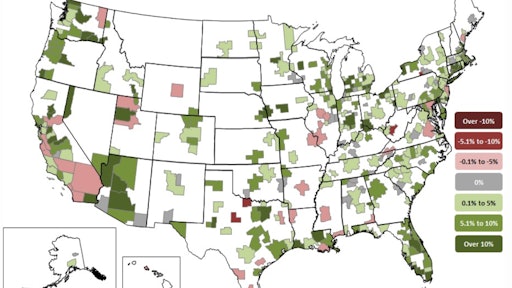 December 2018 metro construction employment 12-month change