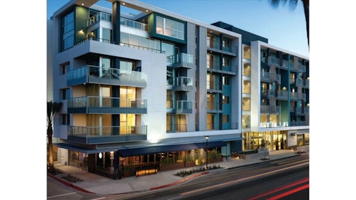 Wood-framed Stella, in Marina Del Rey, CA, is two buildings with 244 residential units completed in 2013 for about $65 million.