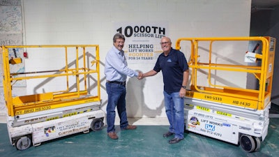 Lift Works, Inc. purchased the 10,000th Hy-Brid lift, as well as the first HB-1030 Hy-Brid lift in 2004.