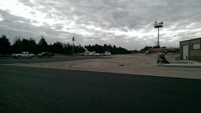 Paving a new Love’s Travel Stop truck parking lot.