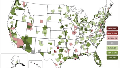 December 2018 metro construction employment 12-month change