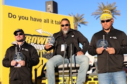 Wacker Neuson’s Trowel Challenge Competition winners for 2019: (l to r), second place, Chris Thorpe, George J. Shaw Construction, Kansas City, MO: first place, Manuel Vasquez Flores, Ace Avant, Archdale, NC; third place, Akeo Cuban, Swinerton Builders, Honolulu, HI.