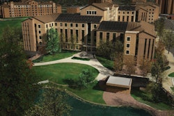 Rooftop solar panels will help increase energy efficiency at the University of Colorado Boulder’s newest residence hall, Williams Village East, designed by KWK Architects for LEED Platinum certification. Construction of Williams Village East is expected to be completed by fall 2019.