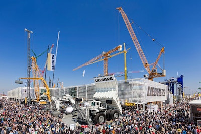 The Liebherr Group’s stand at Bauma 2016.