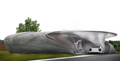 Rendering of Branch Technology's first freeform 3D printed house.