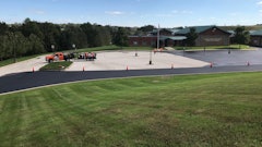 The 89,000-square-foot job at Chester County Juvenile Detention Center included 2,200 linear feet of hot pour cracksealing, sealcoating and striping 75 parking stalls. Scheduling was a challenge because the lot had to remain open 24 hours a day, seven days a week all year round because of guards changing shifts as well as intake and discharge of prisoners.