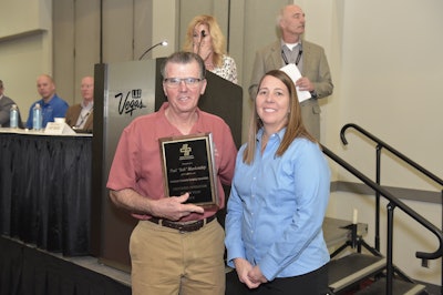 The American Concrete Pumping Association (ACPA) is pleased to announce Bobby Blankenship (left) as the recipient of its 2018 Safe Operator of the Year award and Beth Langhauser, ACPA (right).