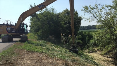 ER Trucking Co. mounts its FAE forestry mulchers on CAT long-reach excavators.
