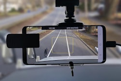 RoadBotics’ pavement assessment technology works by mounting a smartphone to the windshield of a vehicle – in this case, a street sweeper. The smartphone collects images of the road surface using the company’s proprietary RoadSense app as the vehicle travels the roads.