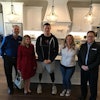 In the kitchen of the Murphys’ new smart home (pictured left to right): MAPEI Business Development Leader Dale Penland, MAPEI Marketing Communications Manager Jennifer Kramer, United States Army Captain (Ret.) Jake Murphy, Jake’s wife Lisa Murphy and MAPEI Central Area Sales Director Kyle Murphy