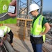 Installing Giatec sensors on high-rise construction before pouring concrete.