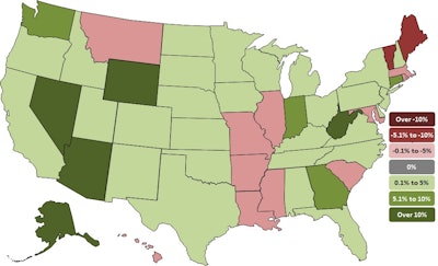 February 2019 state construction employment 12-month change