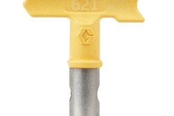 A 621 spray tip.The 21 indicates the tip has an orifice size of .021 on an inch; The 6 when doubled equals approximate fan width 12 inches + 2 inches (for max width) when spraying 12 inches from surface.