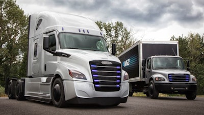 Freightliner Trucks premiered two fully electrified commercial vehicles, an eCascadia heavy-duty truck and an eM2 106 medium-duty truck, last year as part of an Electric Innovation Fleet for real-world testing.