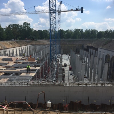 Forming for the roof slab in progress