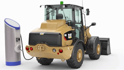 Caterpillar is displaying at bauma 2019 a 906 compact wheel loader concept vehicle with a fully electric drive train powered by a lithium-ion battery.
