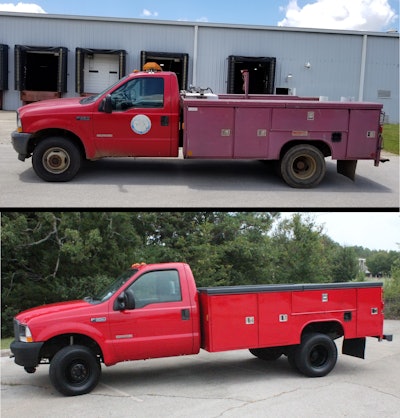 Before and after: The City of Diboll's Ford F-350