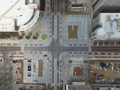 Foundation Square features four distinct plazas made up of nearly 100,000-square-feet of Pavestone pavers.