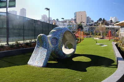 Detail of the Joe DiMaggio North Beach Playground, another example of Bauman’s contribution to San Francisco's many parks and public spaces.