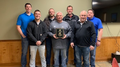 Overall and Midwest region: From left: Jake Logan of Logan Contractors Supply, Keaton Klocko of Logan Contractors Supply, Matt Camp of Logan Contractors Supply, Tim Roberts of Logan Contractors Supply, Ryan Thorson of Logan Contractors Supply, Dave Potter of Logan Contractors Supply, Dan Ribbens of Logan Contractors Supply.