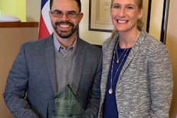 Fernando Figueora (left) is the recipient of the 2018 Excellence in Safety Award. He is shown with PRECO's Tamara Humpherys.