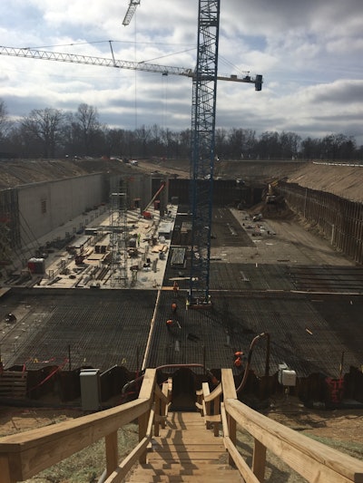 Early project wall and slab construction begins