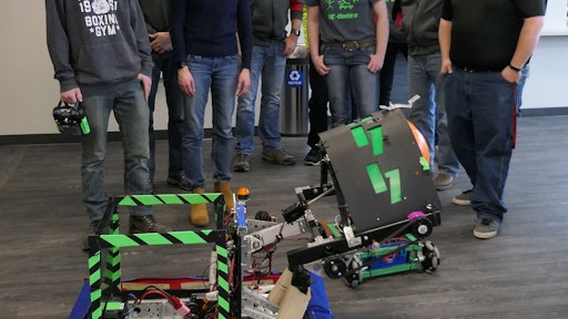 UC-Botics Team members and Felling Trailers team members.