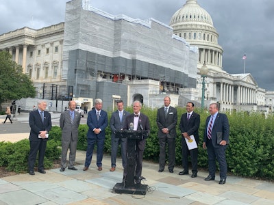 Rep. Earl Blumenauer (D-OR), speaks to the media about the importance of infrastructure funding at the 2019 TCC Fly-In.