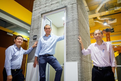 From right, NTU associate professor Wong, associate professor Tan and Er Lie from Sembcorp.