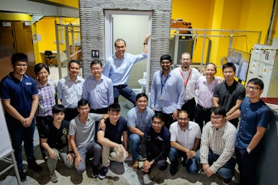 Multidisciplinary team from NTU and Sembcorp, which 3D printed a bathroom unit in 12 hours.